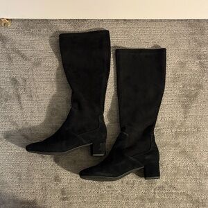 Clarks Black Heeled Mid High Boots